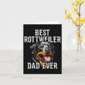 Carte Meilleur papa Rottweiler de tous les temps Papa ch (Fleur jaune)