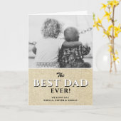 Carte Meilleur Papa Rustique Fête des Pères Photo Noir e (Fleur jaune)