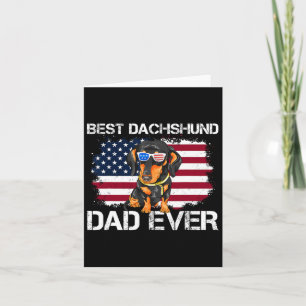 Carte Meilleur papa teckel de tous les temps Patriote Wi