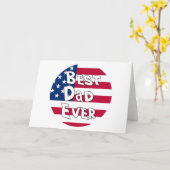 Carte Meilleur Papa USA Drapeau (Fleur jaune)