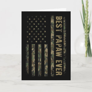 Carte Meilleur Papaw Ever Camouflage Drapeau Américain F