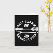 Carte Meilleur Papi Flippin Jamais Funny Bbq Grilling Sm (Fleur jaune)