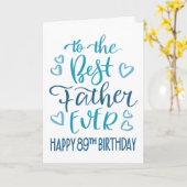 Carte Meilleur Père 89ème Anniversaire Typographie en bl (Fleur jaune)
