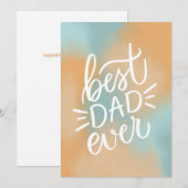 Carte Meilleur père. Script de typographie Bonne fête de (Devant / Derrière)