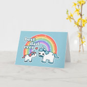 Carte Meilleur Père Unicorne (Fleur jaune)