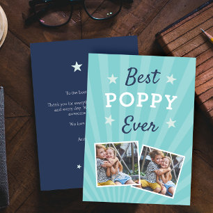 Carte Meilleur Poppy jamais Photo Fête des pères plat
