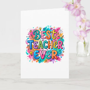 Carte Meilleur Professeur Colorée