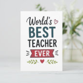 Carte Meilleur Professeur du Monde (Debout devant)