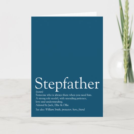 Carte Meilleur Stepfather du monde, Stepdad Definition B (Devant)