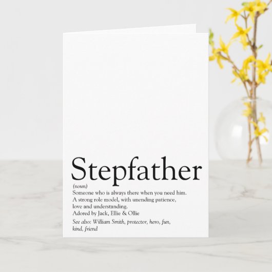 Carte Meilleur Stepfather jamais connu du monde, Stepdad (Fleur jaune)
