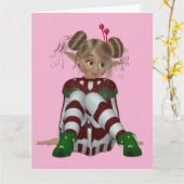 CARTE MEILLEURE AMIE BFF ELF FILLE (Fleur jaune)