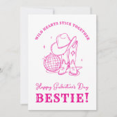Carte Meilleure amie rose de l'Ouest Script Joyeuse Gale (Devant)