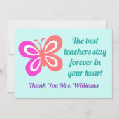 Carte Meilleure appréciation de l'enseignant Jolie citat (Devant)