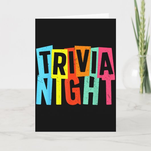 Carte Meilleure Art de soirée Trivia pour hommes femmes (Devant)