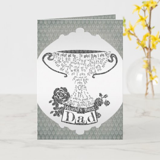 Carte Meilleure conception de texte de trophée papa du m (Fleur jaune)