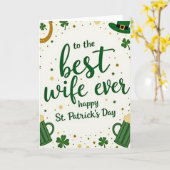 Carte Meilleure Épouse Joyeuse St Patrick (Fleur jaune)