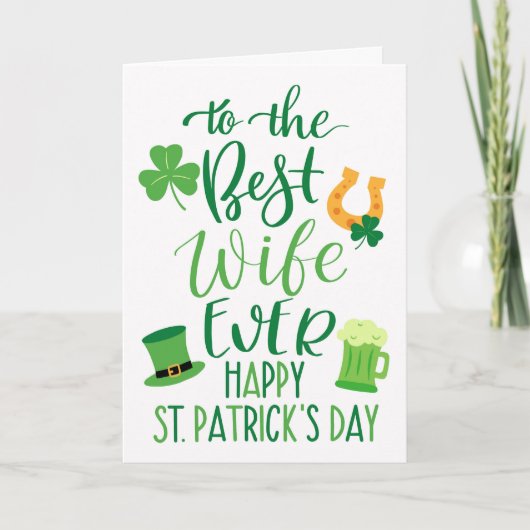 Carte Meilleure épouse pour la Saint-Patrick  (Devant)