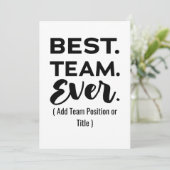 Carte Meilleure équipe, nom personnalisé ou tâche (Debout devant)