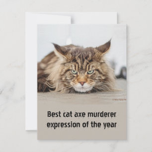 Carte Meilleure expression de meurtrier de hache de chat