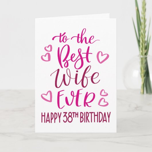 Carte Meilleure femme toujours 38ème anniversaire typogr (Devant)