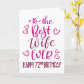Carte Meilleure femme toujours 72e anniversaire typograp (Fleur jaune)