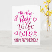 Carte Meilleure femme toujours 76e anniversaire Typograp (Fleur jaune)