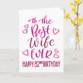 Carte Meilleure femme toujours 82e anniversaire typograp (Fleur jaune)