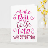 Carte Meilleure femme toujours 85e anniversaire typograp (Fleur jaune)