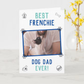 Carte Meilleure Fête des pères Frenchie Chien Papa (Fleur jaune)