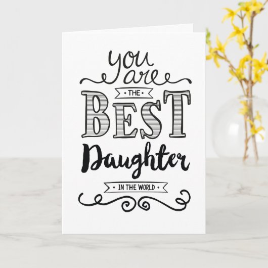 Carte Meilleure fille dans le monde Anniversaire (Fleur jaune)