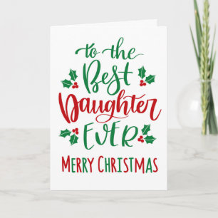 Carte Meilleure Fille de Tous les Temps Joyeux Noël Typo