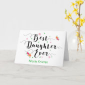 Carte Meilleure fille jamais encouragée, avec des fleurs (Fleur jaune)