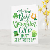 Carte Meilleure fille pour la Saint-Patrick (Fleur jaune)
