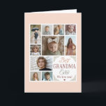 Carte Meilleure Grand-Mère du Monde Collage de 10 Photos<br><div class="desc">Montrez à grand-mère combien elle est aimée avec cette carte de vœux personnalisée et sincère. Cette carte présente un magnifique collage de 10 photos sur le devant, créant un cadeau unique et personnel qu'elle chérira. C'est le moyen idéal pour afficher une collection de vos photos de famille préférées. Personnalisez le...</div>