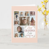 Carte Meilleure Grand-mère du Monde Collage de 10 Photos (Fleur jaune)