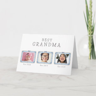 Carte Meilleure grand-mère Est date personnalisée 3 Phot