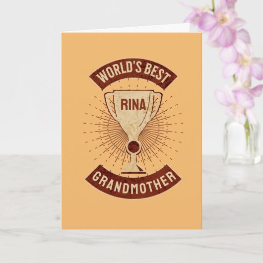 Carte Meilleure grand-mère et changement de nom personna (Orchidée)