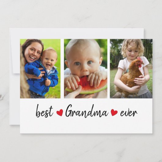 Carte Meilleure grand-mère jamais 3 photo personnalisée (Devant)