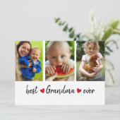 Carte Meilleure grand-mère jamais 3 photo personnalisée (Debout devant)