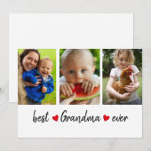 Carte Meilleure grand-mère jamais 3 photo personnalisée (Devant / Derrière)
