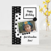 Carte Meilleure grand-mère jamais noir et blanc avec pho (Fleur jaune)