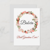 Carte Meilleure grand-mère jamais polonais Babcia (Devant / Derrière)