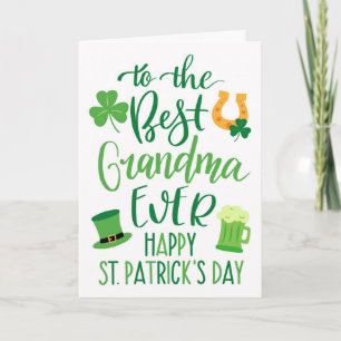 Carte Meilleure grand-mère jamais St Patrick's Day Typog