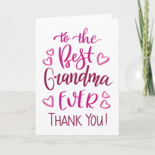 Carte Meilleure grand-mère jamais typographie Merci en r