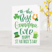 Carte Meilleure grand-mère pour la Saint-Patrick (Fleur jaune)
