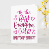 Carte Meilleure grand-mère toujours 101 Typographie d'an (Fleur jaune)