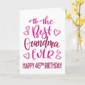 Carte Meilleure grand-mère toujours 46e anniversaire Typ (Fleur jaune)