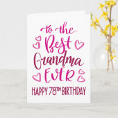 Carte Meilleure grand-mère toujours 78e anniversaire Typ (Fleur jaune)