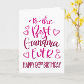 Carte Meilleure grand-mère toujours 93ème anniversaire T (Fleur jaune)