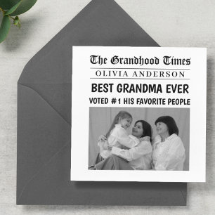 Carte Meilleure grand-mère toujours personnalisé journal